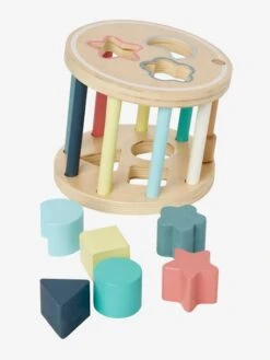 Boîte à Formes Cylindre En Bois FSC® Multicolore - Vertbaudet -Magasin De Jouets boite a formes cylindre en bois fsc 3