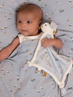 Doudou Carré Mouette - Sailors Bay - LITTLE DUTCH Bleu Grisé - Little Dutch -Magasin De Jouets doudou carre mouette sailors bay little dutch 2