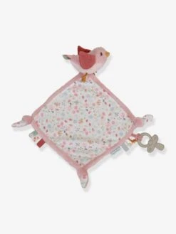 Doudou Carré Oiseau - Flowers & Butterflies - LITTLE DUTCH Rose Pâle - Little Dutch