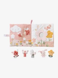 Grand Livre D'éveil Et Marionnettes à Doigts En Velours PAYS ROSE Multicolore - Vertbaudet -Magasin De Jouets grand livre deveil et marionnettes a doigts en velours pays rose 2