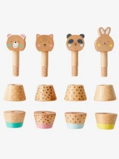 Jeu Des Animaux à Visser En Bois FSC® Multicolore - Tanzanie - Vertbaudet -Magasin De Jouets jeu des animaux a visser en bois fsc 1