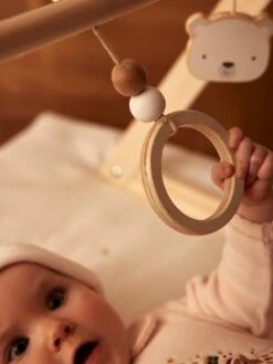 Portique D'éveil Base Triangle En Bois FSC® Beige - Vertbaudet -Magasin De Jouets portique deveil base triangle en bois fsc 2