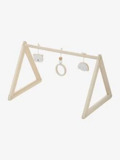 Portique D'éveil Base Triangle En Bois FSC® Beige - Vertbaudet -Magasin De Jouets portique deveil base triangle en bois fsc 3