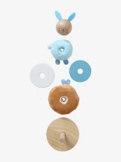 Pyramide à Empiler Tissu Et Bois FSC® Bleu - Vertbaudet -Magasin De Jouets pyramide a empiler tissu et bois fsc 5