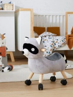 Raton Laveur Masqué à Roulettes En Peluche Et Bois FSC® Multicolore - Vertbaudet -Magasin De Jouets raton laveur masque a roulettes en peluche et bois fsc 2