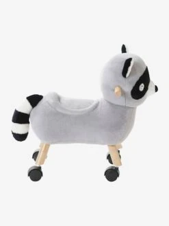 Raton Laveur Masqué à Roulettes En Peluche Et Bois FSC® Multicolore - Vertbaudet -Magasin De Jouets raton laveur masque a roulettes en peluche et bois fsc 4