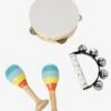 Set 3 Instruments : Maracas, Tambourin, Grelots En Bois FSC® Multicolore - Vertbaudet -Magasin De Jouets set 3 instruments maracas tambourin grelots en bois fsc