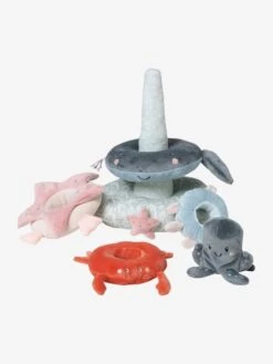 Tour à Empiler En Tissu SOUS L'OCÉAN Gris - Vertbaudet 8 Tour à Empiler En Tissu SOUS L'OCÉAN Gris - Vertbaudet -Magasin De Jouets tour a empiler en tissu sous locean 2
