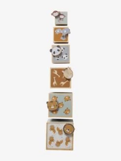 Tour De Cubes Avec Formes à Encastrer En Bois FSC® Beige - Vertbaudet -Magasin De Jouets tour de cubes avec formes a encastrer en bois fsc 3